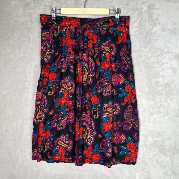 Norton McNaughton Dresses & Skirts - Vintage Norton McNaughton Pleated Paisley Midi Skirt 14 Boho Whimsigoth Artsy